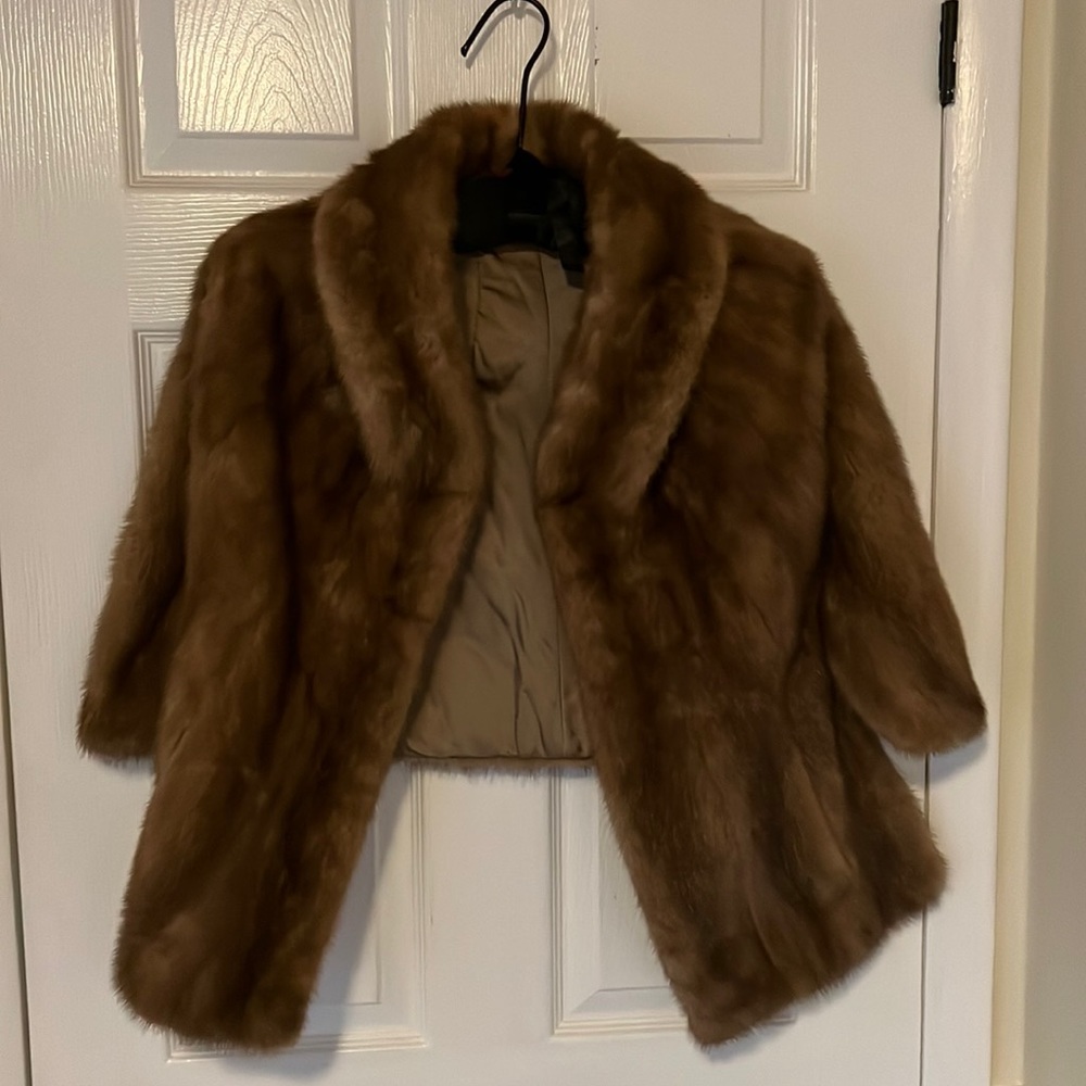 Vintage 80’s Mink cape coat
